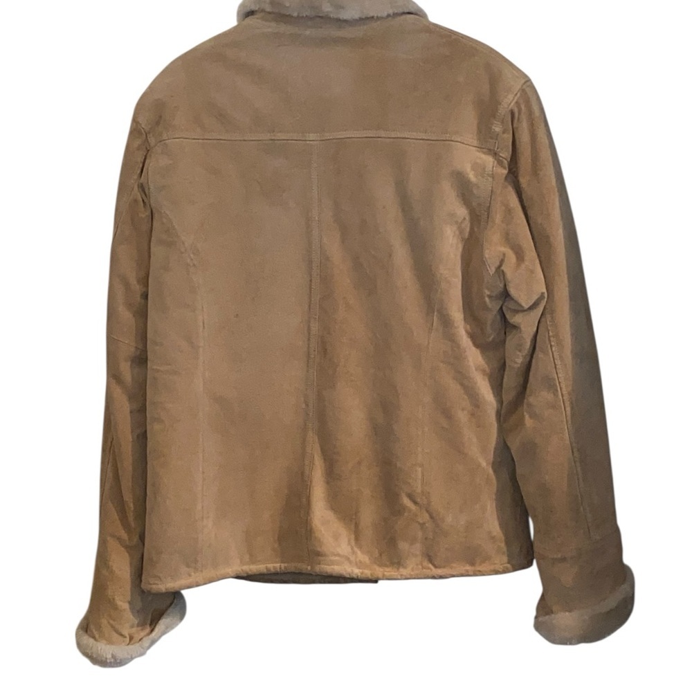 Vintage Adler Collection Suede Leather Jacket soft Faux Sherpa Fur lined Fall - Picture 4 of 10
